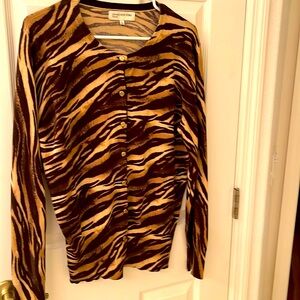 Jones New York Zebra Cardigan Size XL